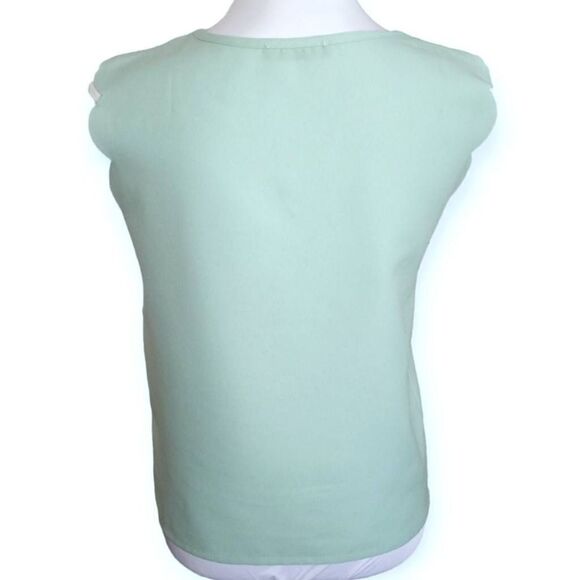SHEIN Keyhole Neck Scallop Trim Top Mint Green SZ.S EUC - Picture 8 of 11